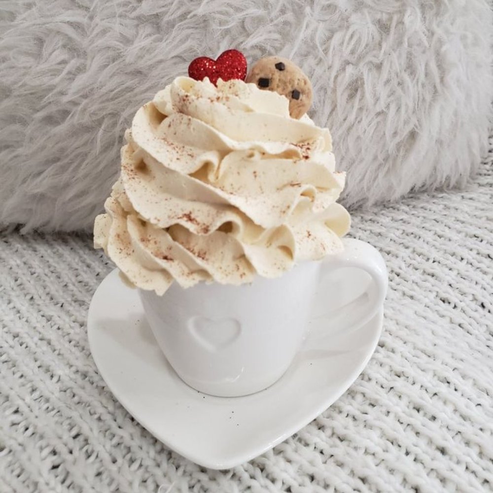Pip Posh Design's Faux Sweet Décor Mini White Tea Cup & Whipped Ivory Topper